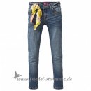 Cakewalk - Slim Jeans Dana mit Tuch u. Kreuzstickerei l...