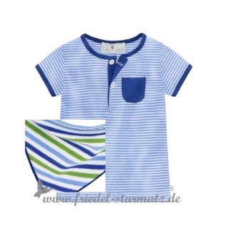 Bellybutton - Baby Kurzarmshirt geringelt l white/green/blue striped
