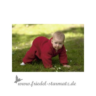 Engel Natur - Kapuzenoverall, kbT-Wollfleece l Kirschrot